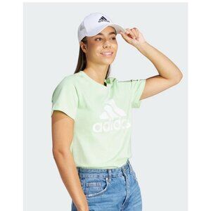 Adidas Women Regular fit Short Sleeve T-Shirt Shirt Small Green Solid New